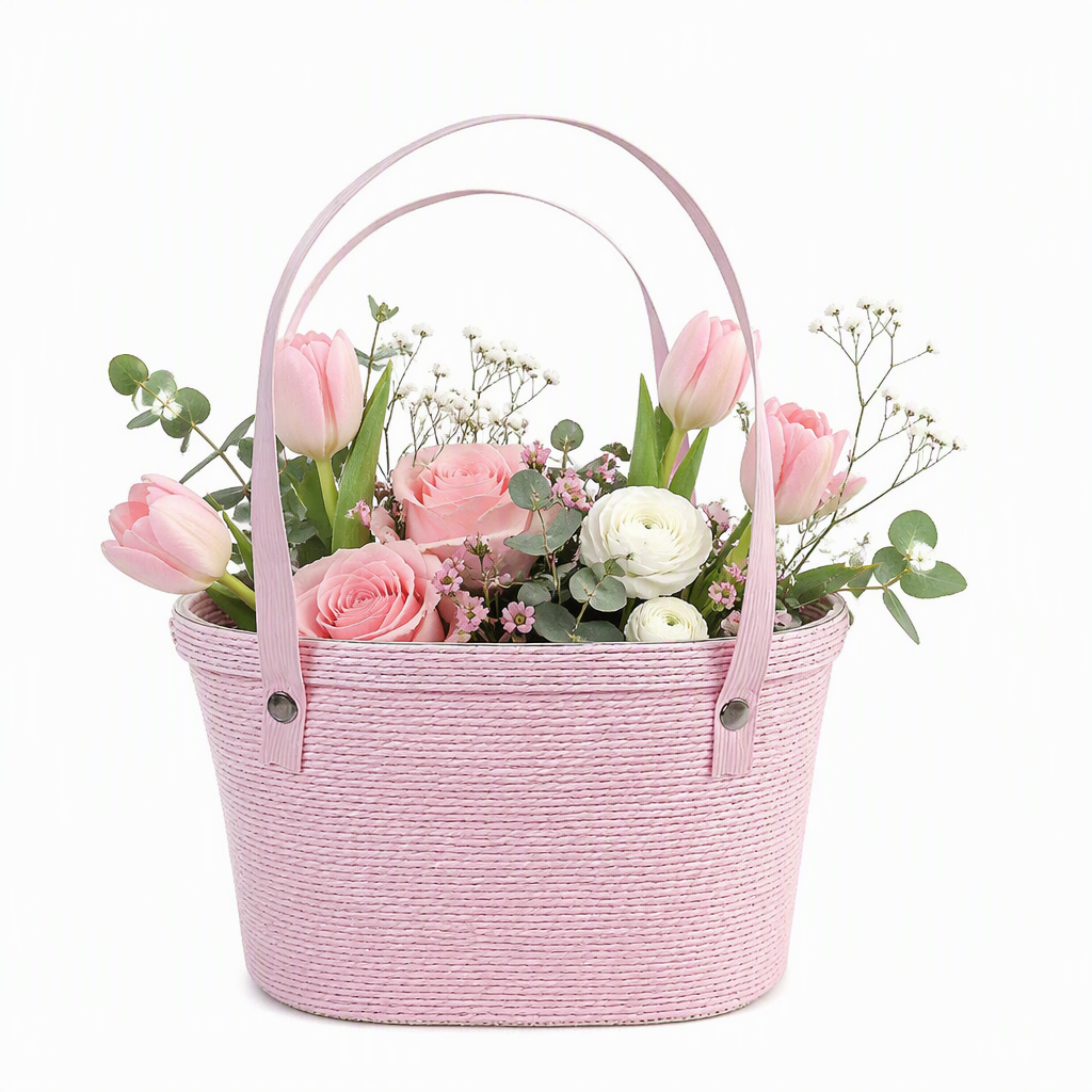 Custom Handmade Paper Rope Gift Basket | Eco-Friendly Woven Basket with PET Liner