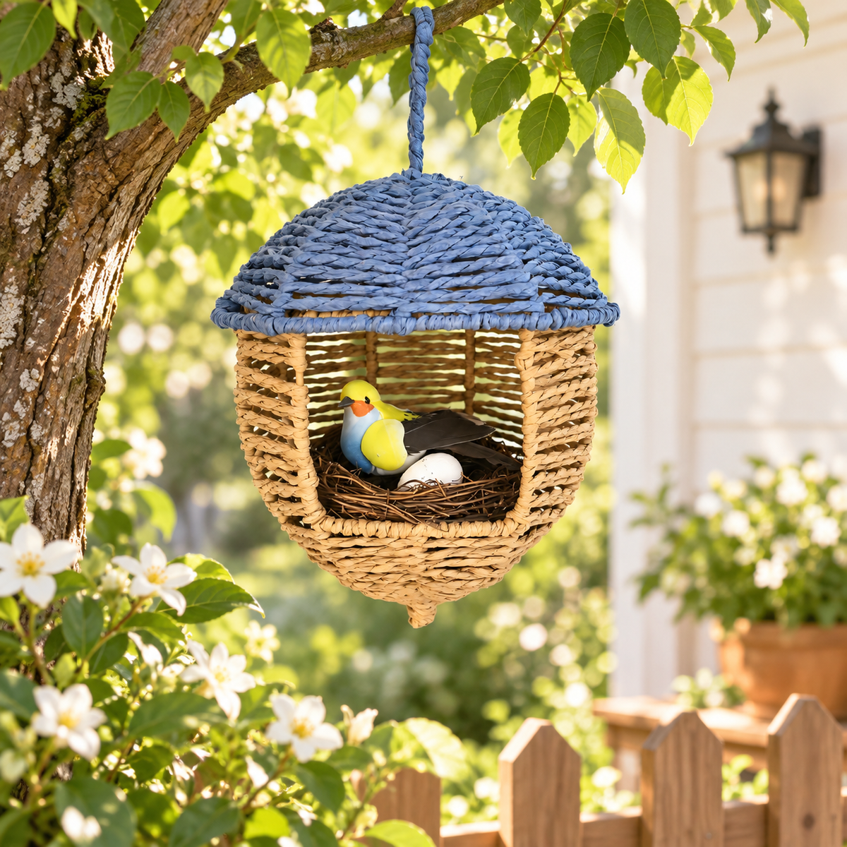Handwoven Paper Rope Bird Nest – Natural Hanging Bird House for Home & Garden Decor