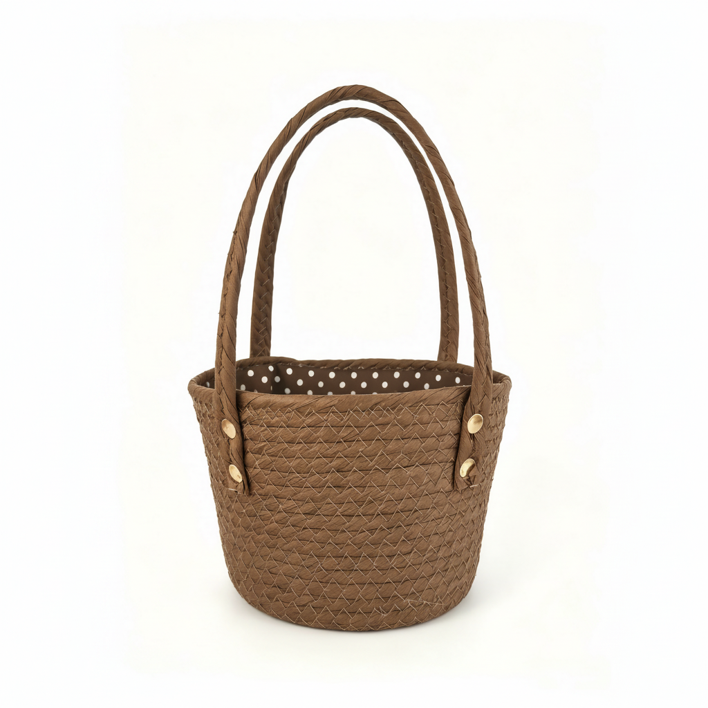 Custom Handmade Paper Rope Basket Bag | Eco-Friendly Woven Basket Manufacturer