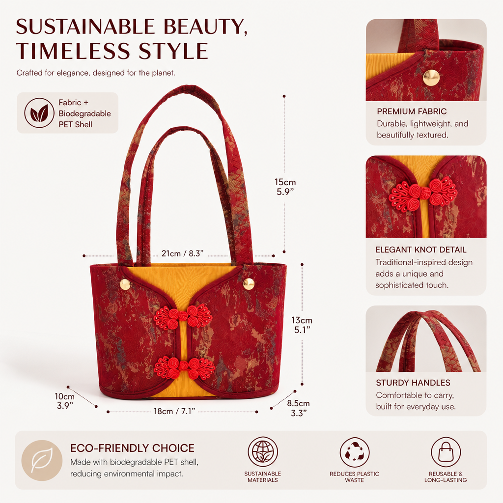 Custom Festive Gift Tote Bag | Traditional-Inspired Holiday Gift Bag