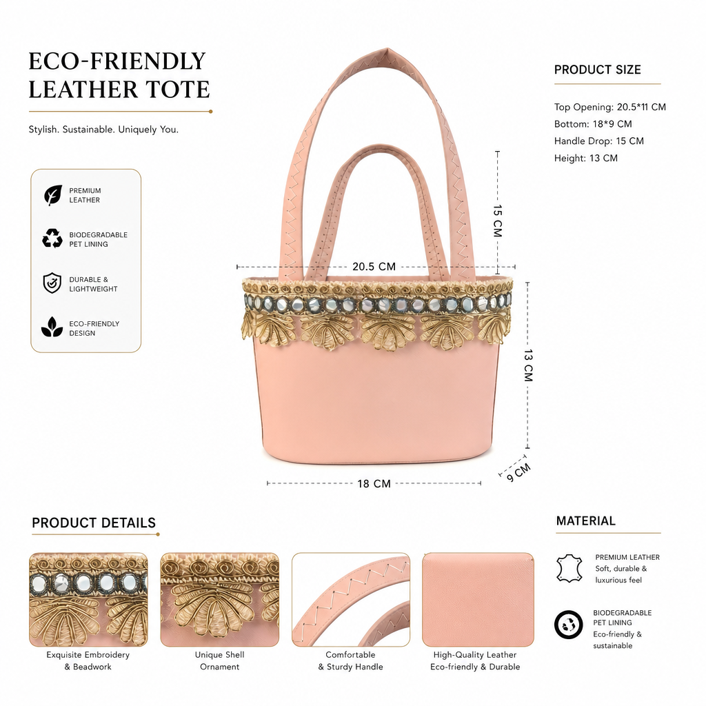 Custom Eco-Friendly Leather Tote Bag | Elegant Gift & Event Handbag