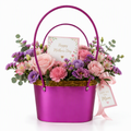 Custom Purple Easter Gift Basket with Elegant Gold Trim | Reusable Holiday & Party Gift Tote