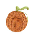 Decorative Woven Pumpkin Storage Basket with Lid for Fall & Halloween Décor