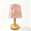 Handcrafted Pink Cotton Rope Table Lamp with Iron Frame & Wooden Base – 25 cm