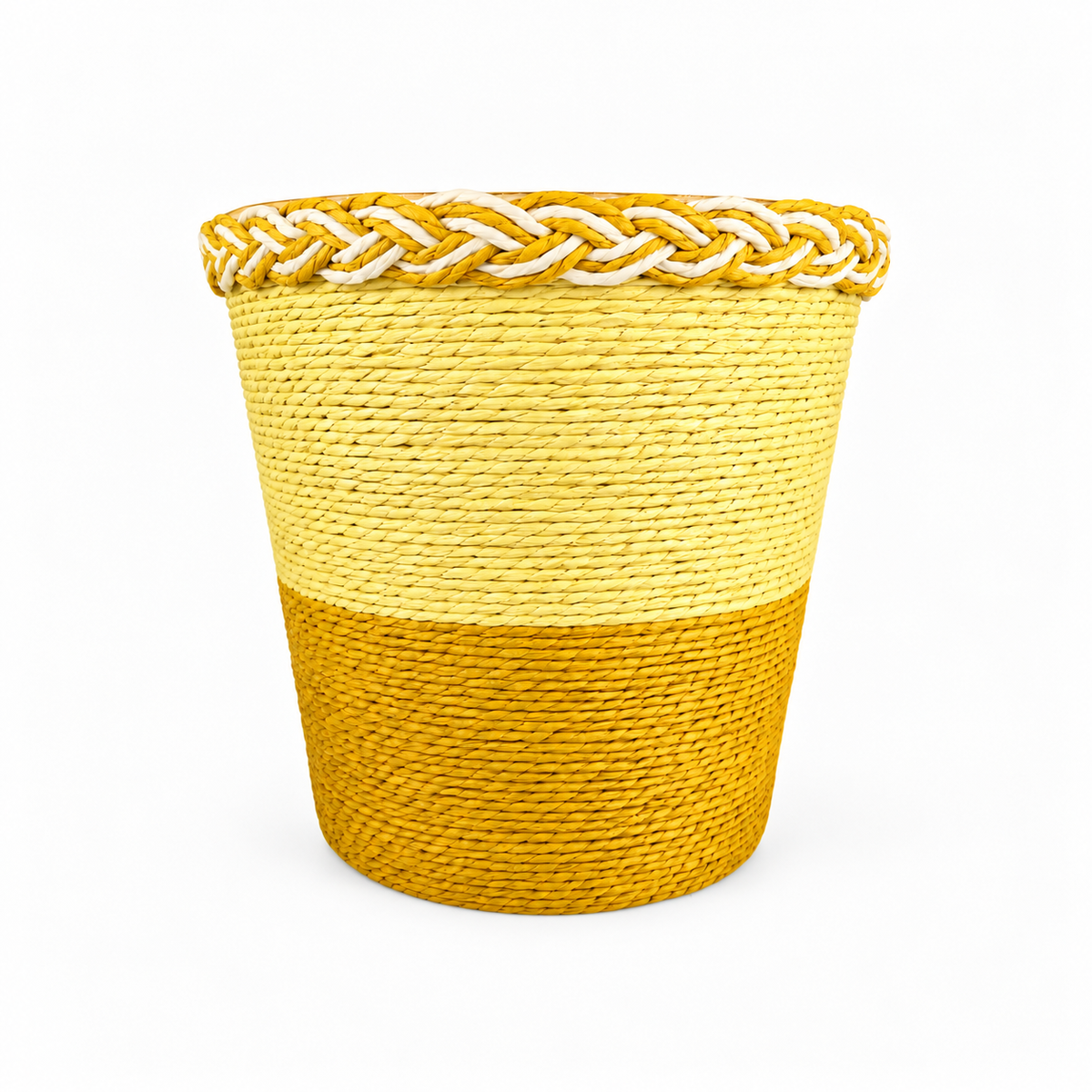 Handwoven Green Storage Basket, Natural Eco-Friendly Home Organizer, Multipurpose Decorative Woven Basket