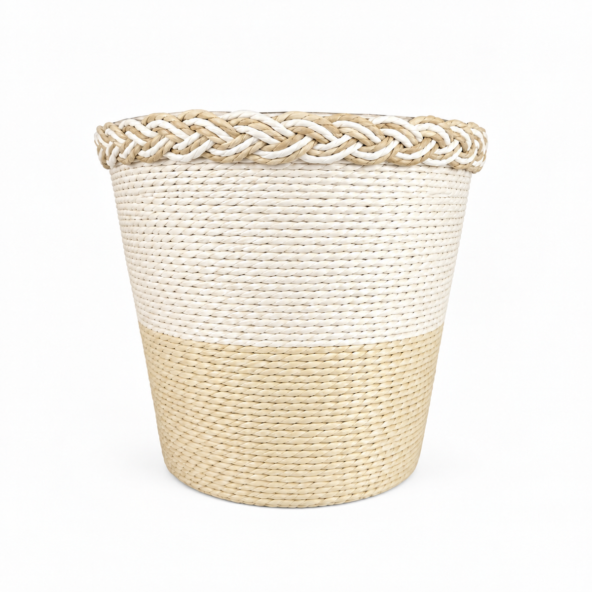 Handwoven Green Storage Basket, Natural Eco-Friendly Home Organizer, Multipurpose Decorative Woven Basket