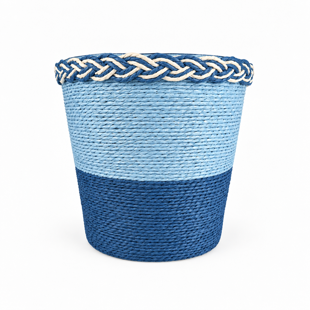 Handwoven Green Storage Basket, Natural Eco-Friendly Home Organizer, Multipurpose Decorative Woven Basket
