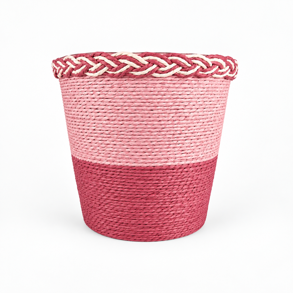 Handwoven Green Storage Basket, Natural Eco-Friendly Home Organizer, Multipurpose Decorative Woven Basket