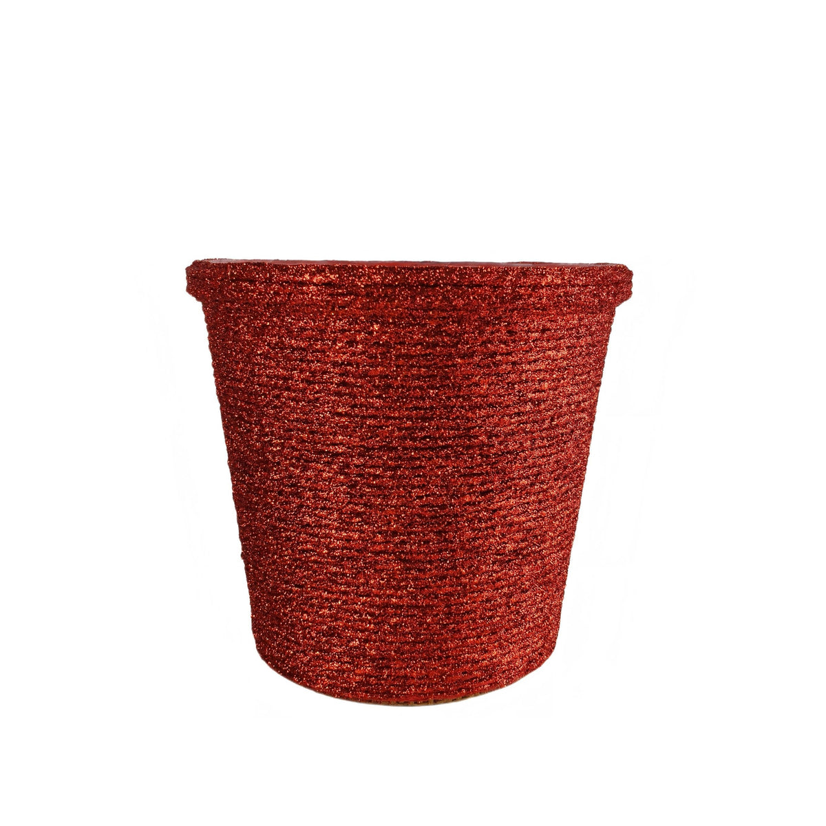 Glitter Paper Rope Planter Basket with Biodegradable PET Inner Shell – Sparkling Decorative Plant Pot Cover
