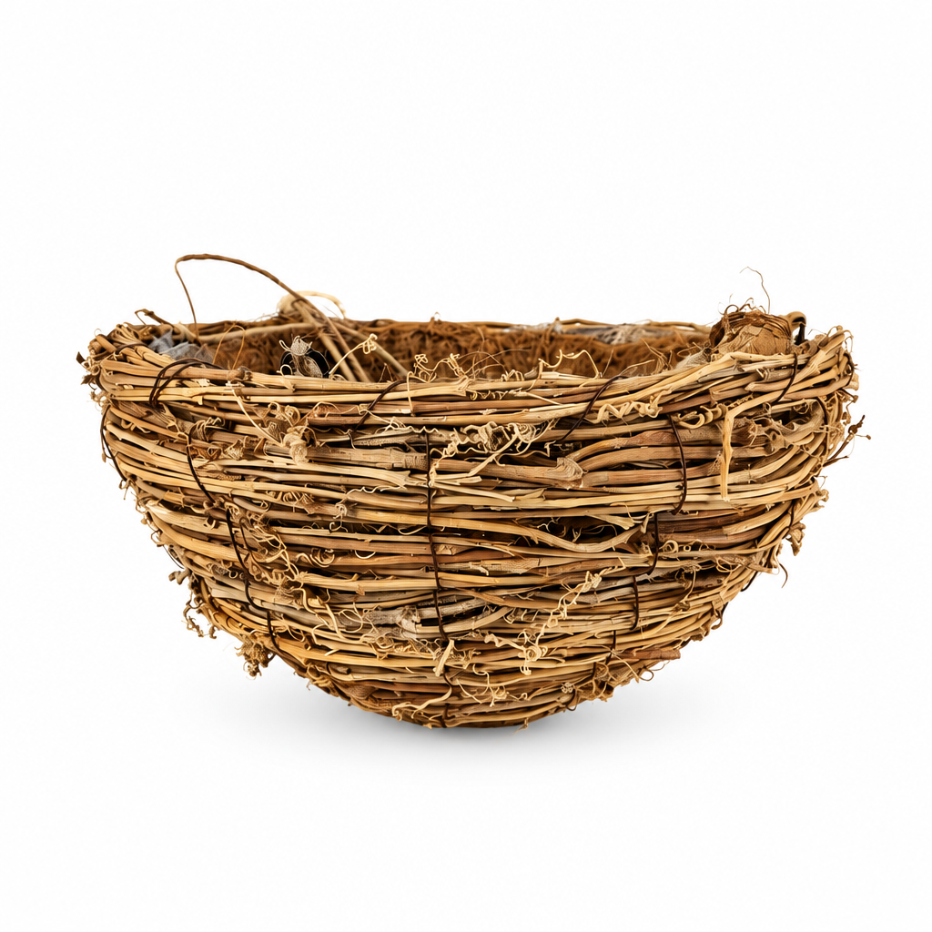 Handwoven Natural Vine Bird Nest Basket – Rustic Home Décor & Floral Display