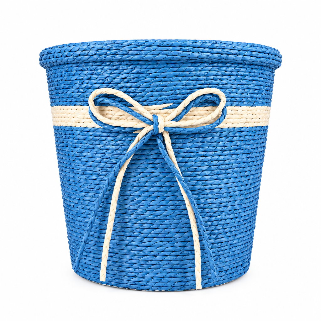 Handwoven Storage Basket with Bow – Multipurpose Decorative Home Organizer