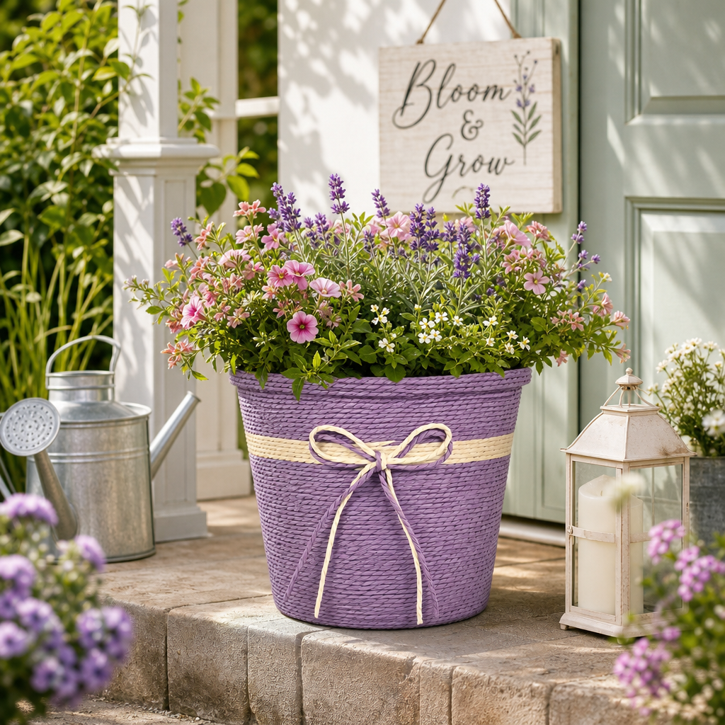 Handwoven Storage Basket with Bow – Multipurpose Decorative Home Organizer