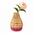 Handwoven Natural Rattan Wicker Vase Basket – Rustic Floral Arrangement & Home Decor
