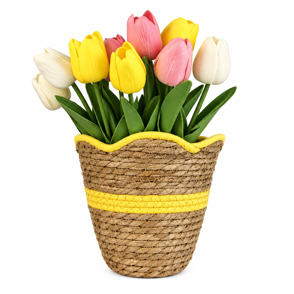 Handwoven Paper Rope Planter Basket – Eco-Friendly Decorative Plant Basket