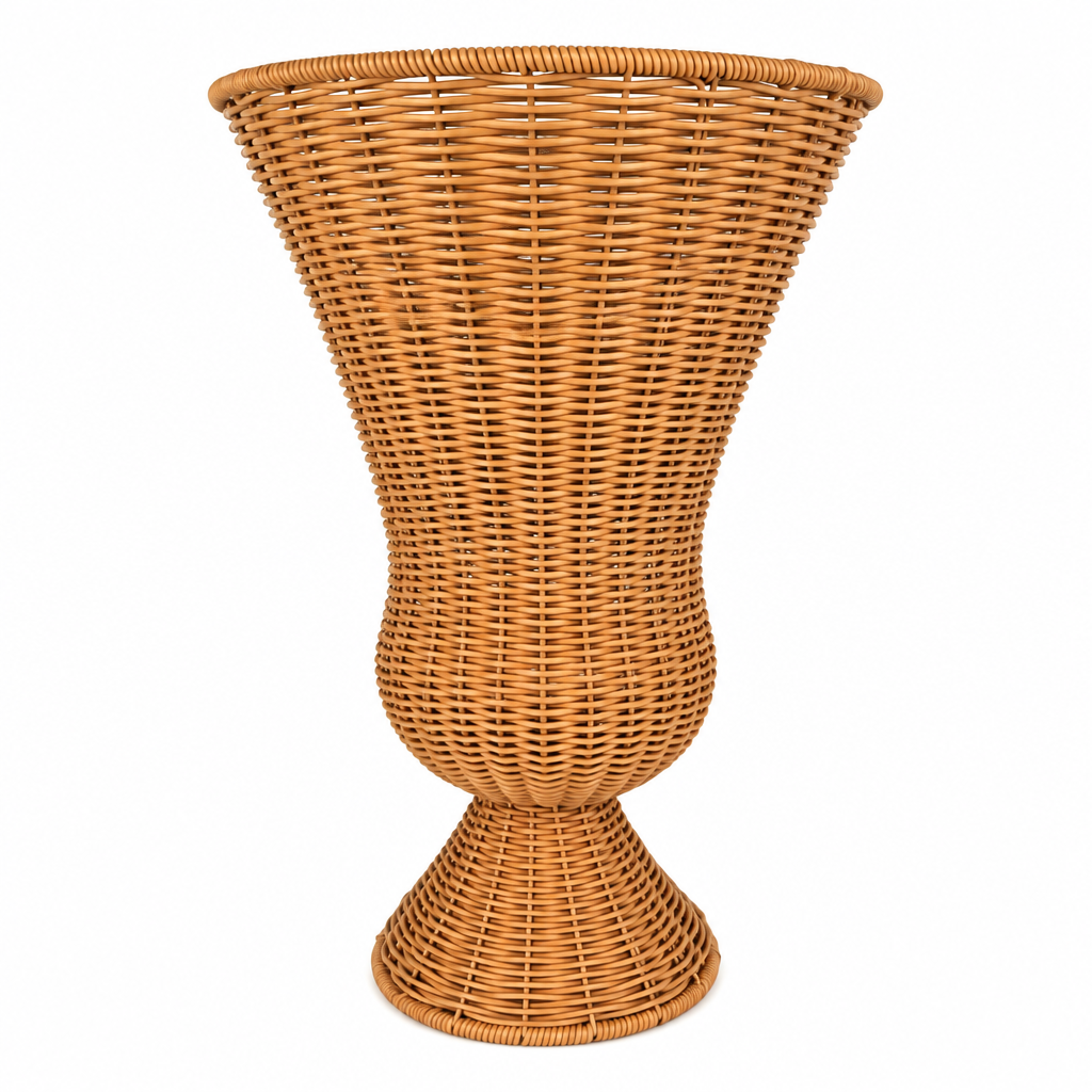 Handwoven PE + PP Wicker Tall Planter Basket – Weather-Resistant Decorative Plant Holder for Indoor & Outdoor Use