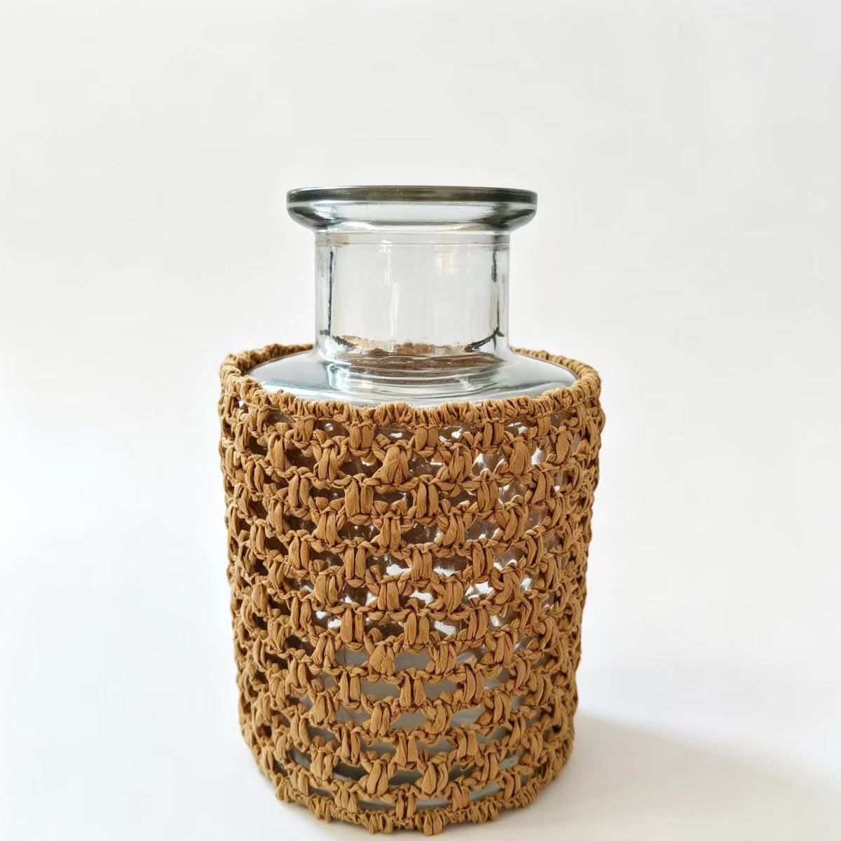 Natural Brown Paper Woven Glass Diffuser Bottle Cover – Decorative Aroma Holder