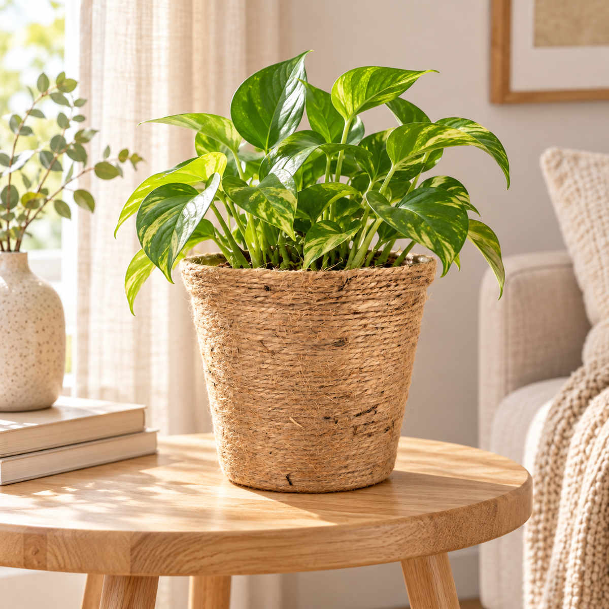 Natural Jute Planter Basket – Rustic Woven Plant Pot Cover for Home Décor