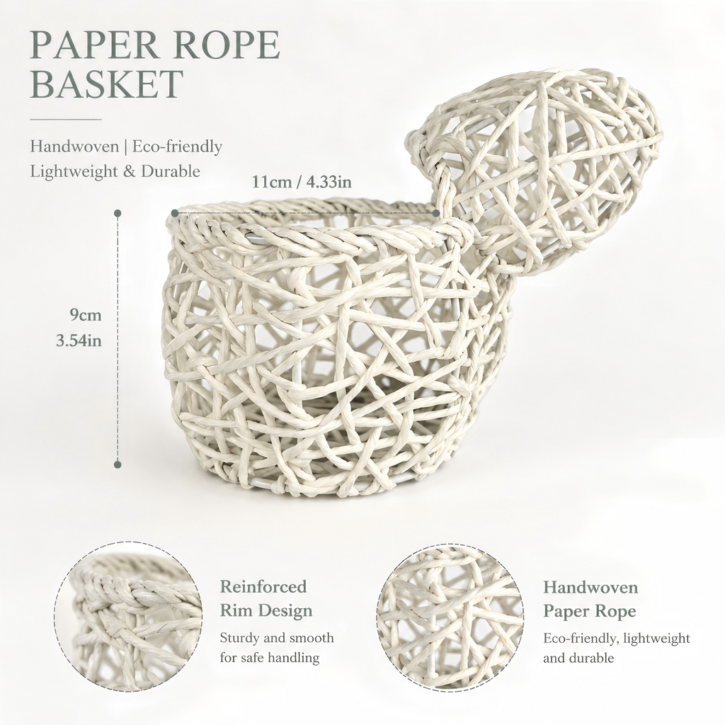 White Woven Floral Display Basket with Artistic Open-Weave Design