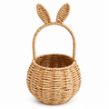 Natural Woven Bunny Basket for Easter Gifts, Kids Room & Holiday Décor