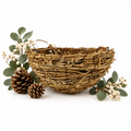Handwoven Natural Vine Bird Nest Basket – Rustic Home Décor & Floral Display