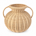 Handwoven Natural Rattan Vase Basket with Handles – Rustic Floral Arrangement & Home Decor