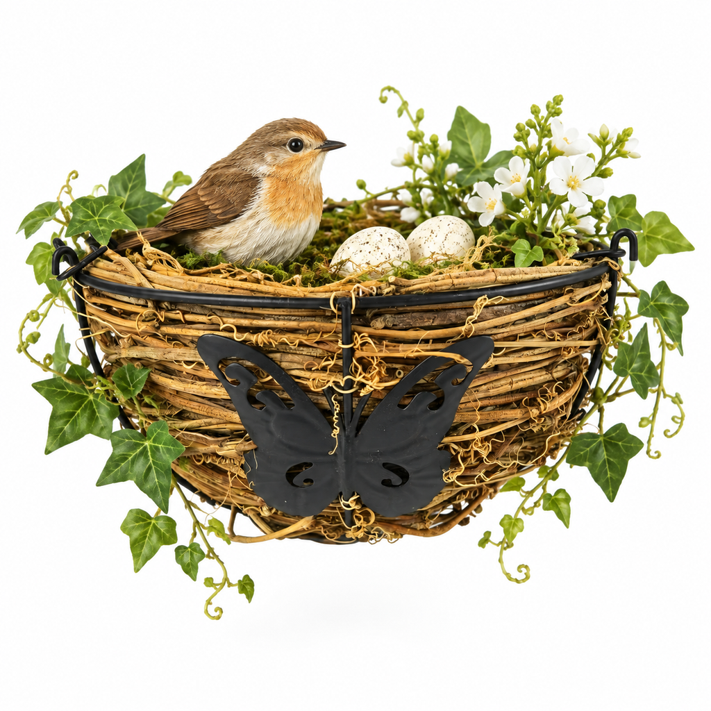 Handwoven Natural Vine Wall Basket – Rustic Hanging Planter & Home Déco