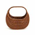 Handwoven Wicker Handled Basket – Decorative Storage, Shopping & Gift Basket