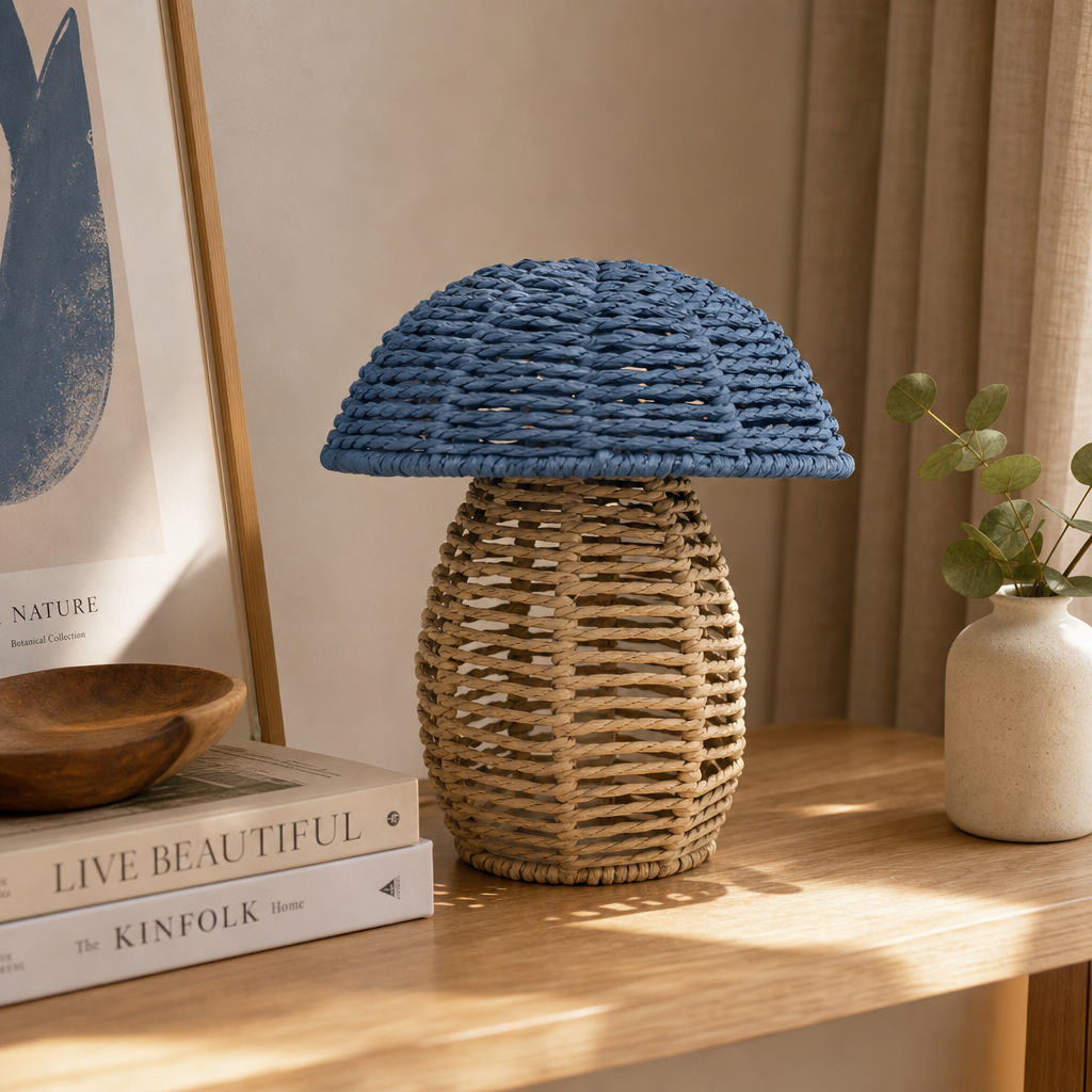 Handwoven Paper Rope Table Lamp – Natural & Sustainable Decorative Lighting