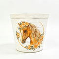 Decorative Paper Rope Basket with Horse Print – PET Structured Storage Basket